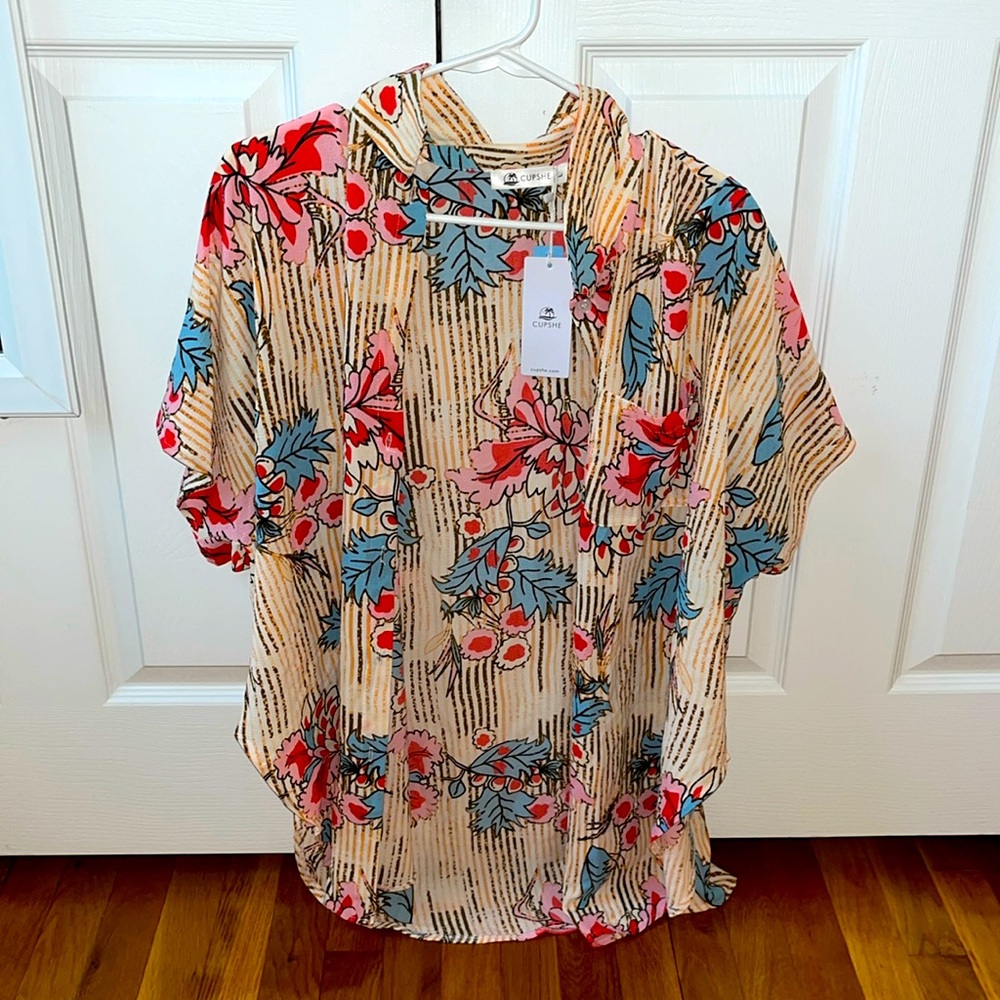 Floral/tropical beach/swimsuit cover up